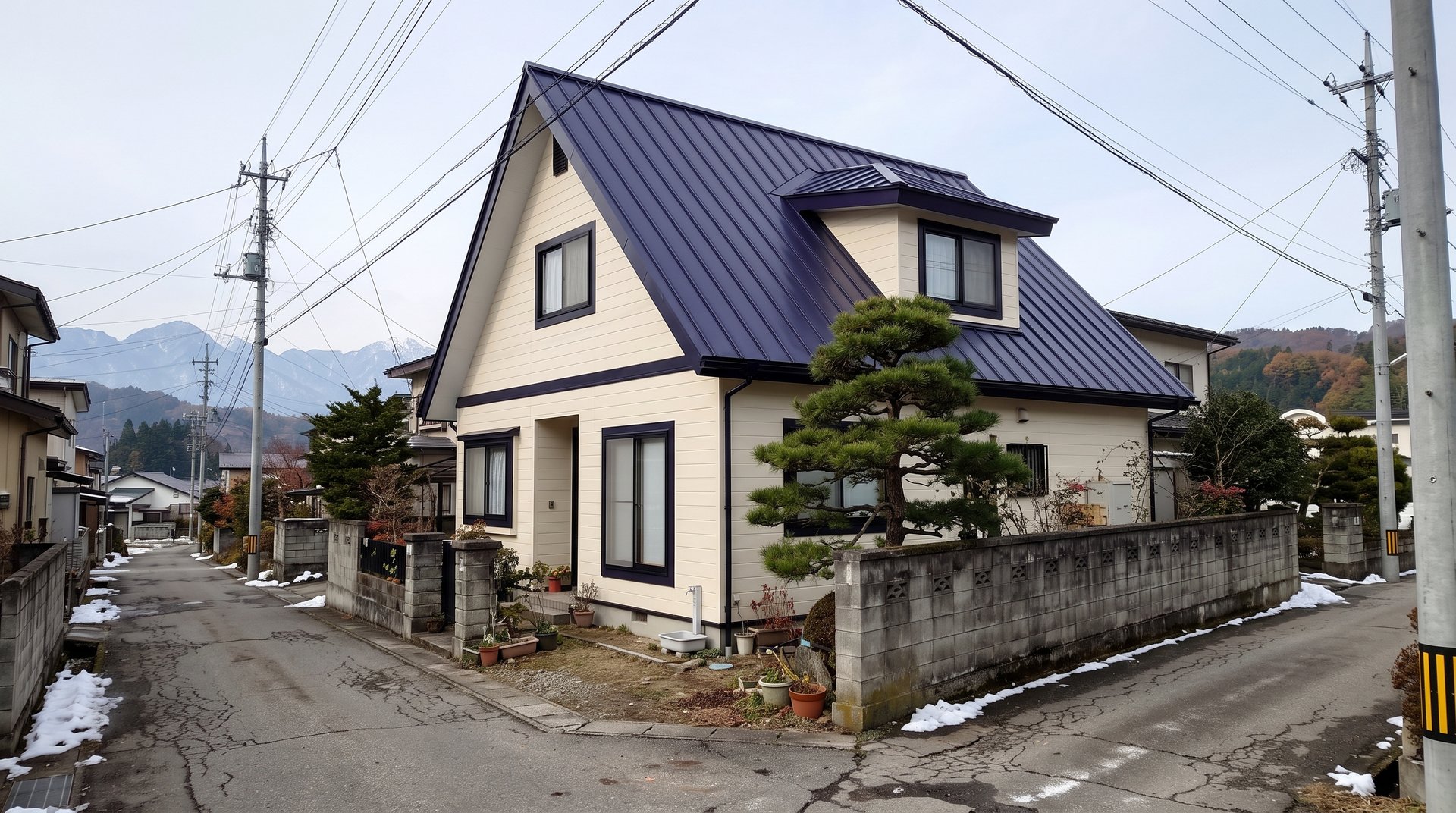 屋根と外壁を塗り替えた、雪国の山あいの住まい（イメージ）